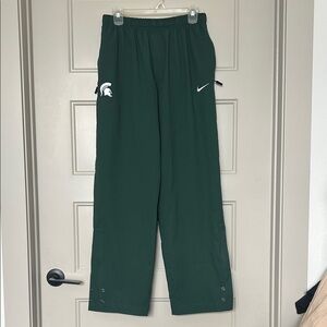 Nike MSU Michigan state Green Athletic Pants, snow pants, windbreaker Large